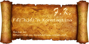 Fábján Konstantina névjegykártya